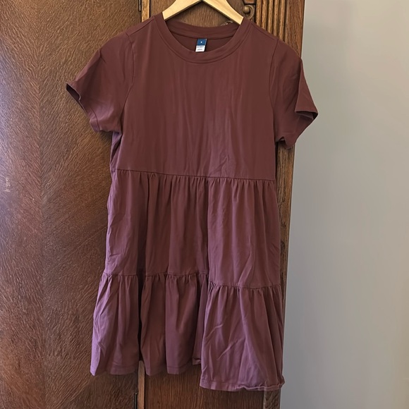OLD NAVY Tiered Mini Swing T-Shirt Dress with Pockets Short Sleeves Medium - Picture 3 of 5